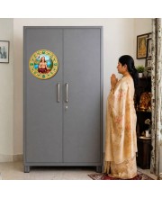Adi Shankaracharya Fridge Magnet Wooden | Glossy Sublimation Print | 4x4 Inch | Strong Magnet Back | Decorative Magnet for Fridge, Almirah & Temple Decor (F23720)