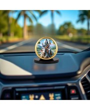 Car Dashboard/Table Top Lord Shiva Metal Golden Photo Stand 2x2 Inches, Compact & Stylish Spiritual Display For Car, Home & Office (Pack Of 1) (F24862)