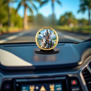 Car Dashboard/Table Top Lord Shiva Metal Golden Photo Stand 2x2 Inches, Compact & Stylish Spiritual Display For Car, Home & Office (Pack Of 1) (F24862) Car Dashboard/Table Top Lord Shiva Metal Golden Photo Stand 2x2 Inches, Compact & Stylish Spiritual Display For Car, Home & Office (Pack Of 1) (F24862)