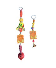 Handmade Wooden Ganesha Wall Hanging Bells for Home DÃ©cor | Colorful Hand-Painted Decorative Bells | Traditional Indian Wall Decoration for Entrance, Living Room & Pooja Room (Color May Vary)