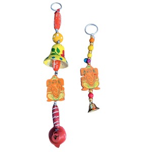 Handmade Wooden Ganesha Wall Hanging Bells for Home Décor | Colorful Hand-Painted Decorative Bells | Traditional Indian Wall Decoration for Entrance, Living Room & Pooja Room (Color May Vary) Handmade Wooden Ganesha Wall Hanging Bells for Home Décor | Colorful Hand-Painted Decorative Bells | Traditional Indian Wall Decoration for Entrance, Living Room & Pooja Room (Color May Vary)