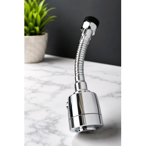 Turbo Flex 360° Flexible Faucet Sprayer Water Extender for Kitchen & Bathroom Tap, Stainless Steel Chrome Finish, Dual Spray Mode, Swivel Aerator Nozzle, Water Saving Faucet Attachment, Silver Turbo Flex 360° Flexible Faucet Sprayer Water Extender for Kitchen & Bathroom Tap, Stainless Steel Chrome Finish, Dual Spray Mode, Swivel Aerator Nozzle, Water Saving Faucet Attachment, Silver