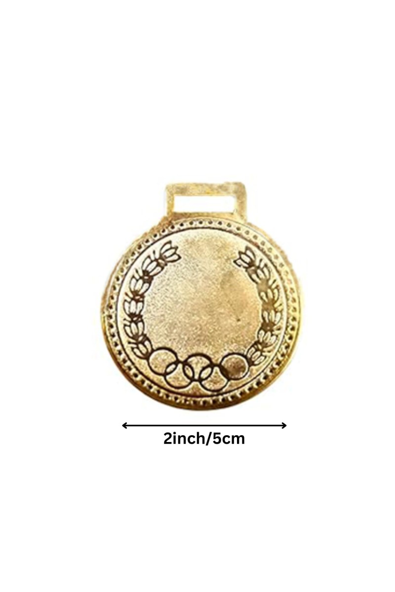 Gold Winner Medal for Sports & Competitions | Metallic Award Medal for School, Event, Games & Achievement Ceremony | Gold Finish Hanging Medal for Kids & Adults (Pack of 3)