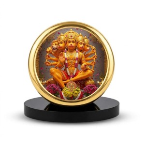 Car Dashboard/Table Top Panchmukhi Hanuman Metal Golden Photo Stand 2x2 Inches, Compact & Stylish Spiritual Display For Car, Home & Office (Pack Of 1) (F24711) Car Dashboard/Table Top Panchmukhi Hanuman Metal Golden Photo Stand 2x2 Inches, Compact & Stylish Spiritual Display For Car, Home & Office (Pack Of 1) (F24711)