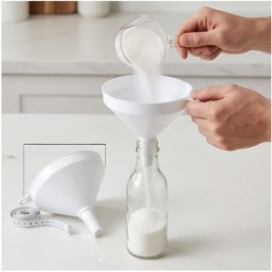 Plastic Funnel Set of 2 | Wide Mouth Multipurpose Liquid Transfer Funnel | Food Grade Durable Funnel for Kitchen, Oil, Water, Juice, Bottles| Easy Pour No-Spill Design