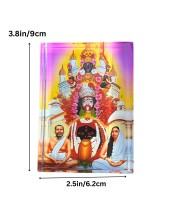 Acrylic Table Photo Stand with Dakshineswar Ma Kali, Sri Ramakrishna & Sarada Ma Image â€“ Crystal Clear Decorative Display Frame for Home Temple, Office Desk & Car Dashboard (Red)