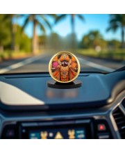 Car Dashboard/Table Top Jay Jagannath Metal Golden Photo Stand 2x2 Inches, Compact & Stylish Spiritual Display For Car, Home & Office (Pack Of 1) (F24708)