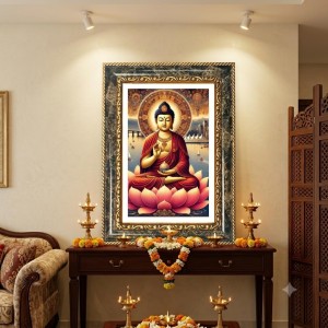 Buddha Decorative Photo Frame With White Mount | Premium Wall & Tabletop Picture Frame | Home, Office & Temple Decoration | 10x14 Inch (Pack Of 1) (F32691) Buddha Decorative Photo Frame With White Mount | Premium Wall & Tabletop Picture Frame | Home, Office & Temple Decoration | 10x14 Inch (Pack Of 1) (F32691)