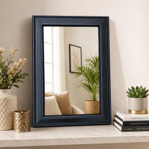Acrylic Wall Mirror with Black Frame | Lightweight Shatter-Resistant Decorative Mirror for Entryway, Living Room, Bedroom & Bathroom | Durable, Clear Reflection | Wall Mounted Home DÃ©cor