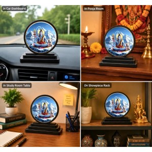 Car Dashboard Wooden Lord Shiva Showpiece | 4 X 4.5 Inch Sublimation Printed Decorative Stand | 4 Mm MDF | Home Decor | Made in India (F33476) Car Dashboard Wooden Lord Shiva Showpiece | 4 X 4.5 Inch Sublimation Printed Decorative Stand | 4 Mm MDF | Home Decor | Made in India (F33476)