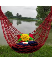 Handcrafted Nylon Rope Hammock Swing Hanging Net Mesh Sleeping Bed for Kids