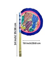 Handcrafted Bamboo Hat Pakha Traditional Hand Fan | Hand-Painted Fish Design | Natural Bamboo Cooling Fan | Eco-Friendly Manual Fan for Home, Puja, Festivals, Wedding, Decoration & Gifting