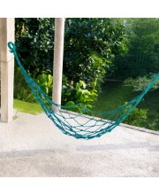 Nylon Net Hammock Swing for Adults â€“ Strong & Comfortable Hanging Jhulna for Indoor, Outdoor, Balcony, Home & Bedroom Use (Sea Green)