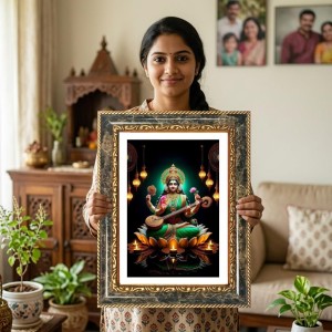 Lakshmi Decorative Photo Frame With White Mount | Premium Wall & Tabletop Picture Frame | Home, Office & Temple Decoration | 8x12 Inch (Pack Of 1) (F31506) Lakshmi Decorative Photo Frame With White Mount | Premium Wall & Tabletop Picture Frame | Home, Office & Temple Decoration | 8x12 Inch (Pack Of 1) (F31506)