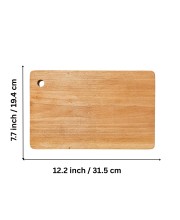 Wooden Chopping Board for Kitchen | Durable Natural Wood Cutting Board with Hanging Hole | Multipurpose Board for Cutting Vegetables, Fruits, Meat & Food Preparation | Rectangular Design (Pack of 1)