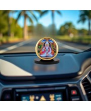 Car Dashboard/Table Top Sant Kabir Metal Golden Photo Stand 2x2 Inches, Compact & Stylish Spiritual Display For Car, Home & Office (Pack Of 1) (F24824)