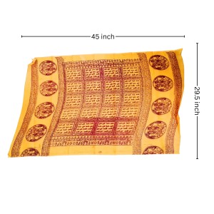 Namabali with Hare Krishna Print â€“ Saffron Silk Angavastram | Ram Naam Religious Cloth for Puja, Meditation, Aarti & Spiritual Rituals â€“ 45 x 29 Hindu Prayer Shawl