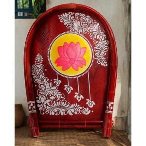 Handmade Bamboo Wedding Kulo for Bengali Boron & Khoi Dan | Traditional Hand-Painted Bamboo Kulo Tray for Wedding, Puja Decoration & Rituals | Eco-Friendly Handmade Bamboo Wedding Kulo for Bengali Boron & Khoi Dan | Traditional Hand-Painted Bamboo Kulo Tray for Wedding, Puja Decoration & Rituals | Eco-Friendly
