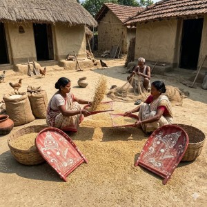 Handicrafts Bamboo Kulo Tray – Handmade & Hand-Painted Soop/Kulo Basket with Traditional Art Design | DecorativeTray for Puja, Wedding Rituals, Home Décor, Storage & Gifting Handicrafts Bamboo Kulo Tray – Handmade & Hand-Painted Soop/Kulo Basket with Traditional Art Design | DecorativeTray for Puja, Wedding Rituals, Home Décor, Storage & Gifting