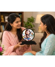 Car Dashboard Wooden Baby Shiva Showpiece | 4 X 4.5 Inch Sublimation Printed Decorative Stand | 4 Mm MDF | Home Decor | Made in India (F33277)