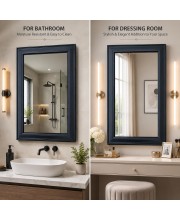 Acrylic Wall Mirror with Black Frame | Lightweight Shatter-Resistant Decorative Mirror for Entryway, Living Room, Bedroom & Bathroom | Durable, Clear Reflection | Wall Mounted Home DÃ©cor