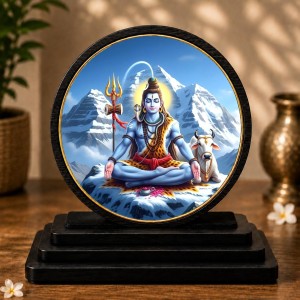 Car Dashboard Wooden Lord Shiva Showpiece | 4 X 4.5 Inch Sublimation Printed Decorative Stand | 4 Mm MDF | Home Decor | Made in India (F33476) Car Dashboard Wooden Lord Shiva Showpiece | 4 X 4.5 Inch Sublimation Printed Decorative Stand | 4 Mm MDF | Home Decor | Made in India (F33476)