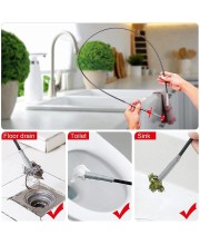 Drain Snake Clog Remover Tool | Flexible Grabber Pickup Cleaning Tool for Sink, Bathroom, Kitchen, Wash Basin & Pipe Drain Blockage Removal | Spring Wire Drain Cleaner (Pack of 1)
