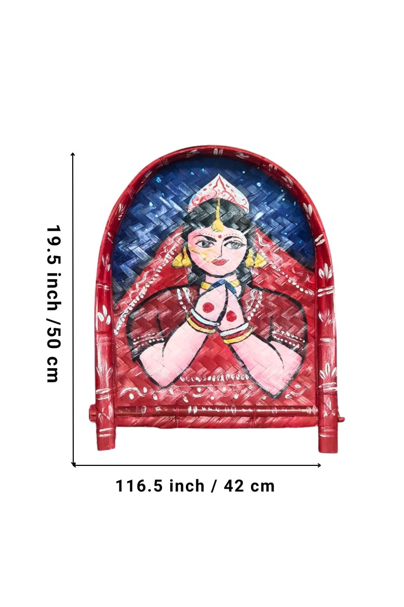 Handicrafts Bamboo Kulo Tray â€“ Handmade & Hand-Painted Bengali Bride Art Soop/Kulo Basket | Traditional Decorative Bamboo Tray for Puja, Wedding Rituals, Home DÃ©cor, Storage & Gifting