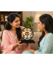 Car Dashboard Wooden Ashta Nagas Showpiece | 4 X 4.5 Inch Sublimation Printed Decorative Stand | 4 Mm MDF | Home Decor | Made in India (F33586)