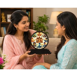 Car Dashboard Wooden Ashta Nagas Showpiece | 4 X 4.5 Inch Sublimation Printed Decorative Stand | 4 Mm MDF | Home Decor | Made in India (F33586)