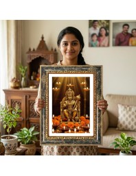 Lord Hanuman Decorative Photo Frame With White Mount | Premium Wall & Tabletop Picture Frame | Home, Office & Temple Decoration | 10x14 Inch (Pack Of 1) (F33227)