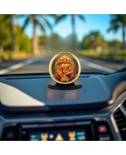 Car Dashboard/Table Top Panchmukhi Hanuman Metal Golden Photo Stand 2x2 Inches, Compact & Stylish Spiritual Display For Car, Home & Office (Pack Of 1) (F24711)