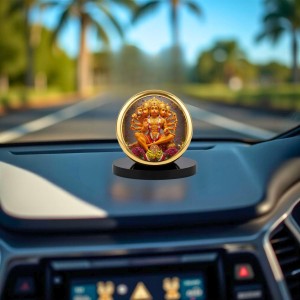 Car Dashboard/Table Top Panchmukhi Hanuman Metal Golden Photo Stand 2x2 Inches, Compact & Stylish Spiritual Display For Car, Home & Office (Pack Of 1) (F24711) Car Dashboard/Table Top Panchmukhi Hanuman Metal Golden Photo Stand 2x2 Inches, Compact & Stylish Spiritual Display For Car, Home & Office (Pack Of 1) (F24711)