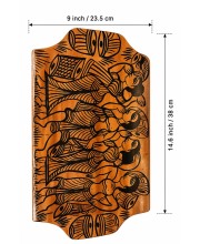Handcrafted Wooden Serving Tray with Tribal Warli Art Design | Decorative Wooden Platter for Tea, Coffee & Snacks | Multipurpose Serving Tray for Kitchen, Dining & Home DÃ©cor | (Folk Culture Dance)
