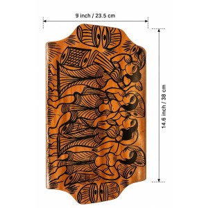 Handcrafted Wooden Serving Tray with Tribal Warli Art Design | Decorative Wooden Platter for Tea, Coffee & Snacks | Multipurpose Serving Tray for Kitchen, Dining & Home Décor | (Folk Culture Dance) Handcrafted Wooden Serving Tray with Tribal Warli Art Design | Decorative Wooden Platter for Tea, Coffee & Snacks | Multipurpose Serving Tray for Kitchen, Dining & Home Décor | (Folk Culture Dance)