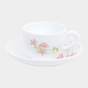 Hitech Sales 145 ml Opalware Cup & Saucer Set White | Microwave Safe Ceramic Cup | Ideal for Daily Use