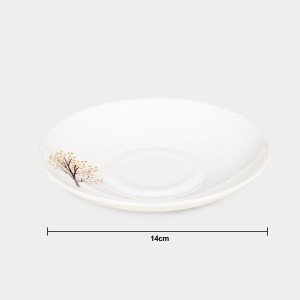 Hitech Sales 130 ml Opalware Cup & Saucer Set White | Microwave Safe Ceramic Cup