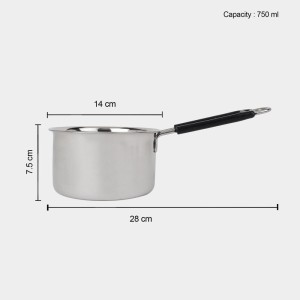 750 ml Stainless Steel Saucepan, 1 4 cm Dia. (Pack of 1)