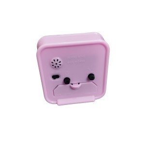 Alarm Clock Compact Pink Square Quartz – 3.48 Inch Silent Desk/Table Clock for Bedroom, Study & Travel