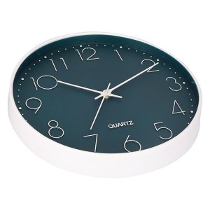 12-Inch Silent Non-Ticking Wall Clock Modern Round Plastic Design with Bold Numbers for Home, Office, Kitchen, Bedroom, and Living Room Décor - Stylish and Elegant Look