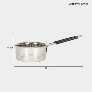 800 ml Stainless Steel Saucepan, 1 4 cm Dia. (Pack of 1)