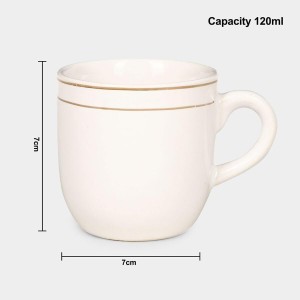 HiTech Sales 120 ml Stoneware Cup Set - Set of 6 (White) | Microwave Safe & Durable | Ideal for Tea & Coffee