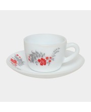 Hitech Sales 130 ml Opalware Cup & Saucer Set Red | Microwave Safe Ceramic Cup | Ideal for Daily Use Hitech Sales 130 ml Opalware Cup & Saucer Set Red | Microwave Safe Ceramic Cup | Ideal for Daily Use