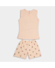 Infant Girls' 100% Cotton Short Set – Soft Breathable Summer Outfit for Baby and Toddler Girls, 2-Piece Clothing Set (Peach, 0-6 Months)