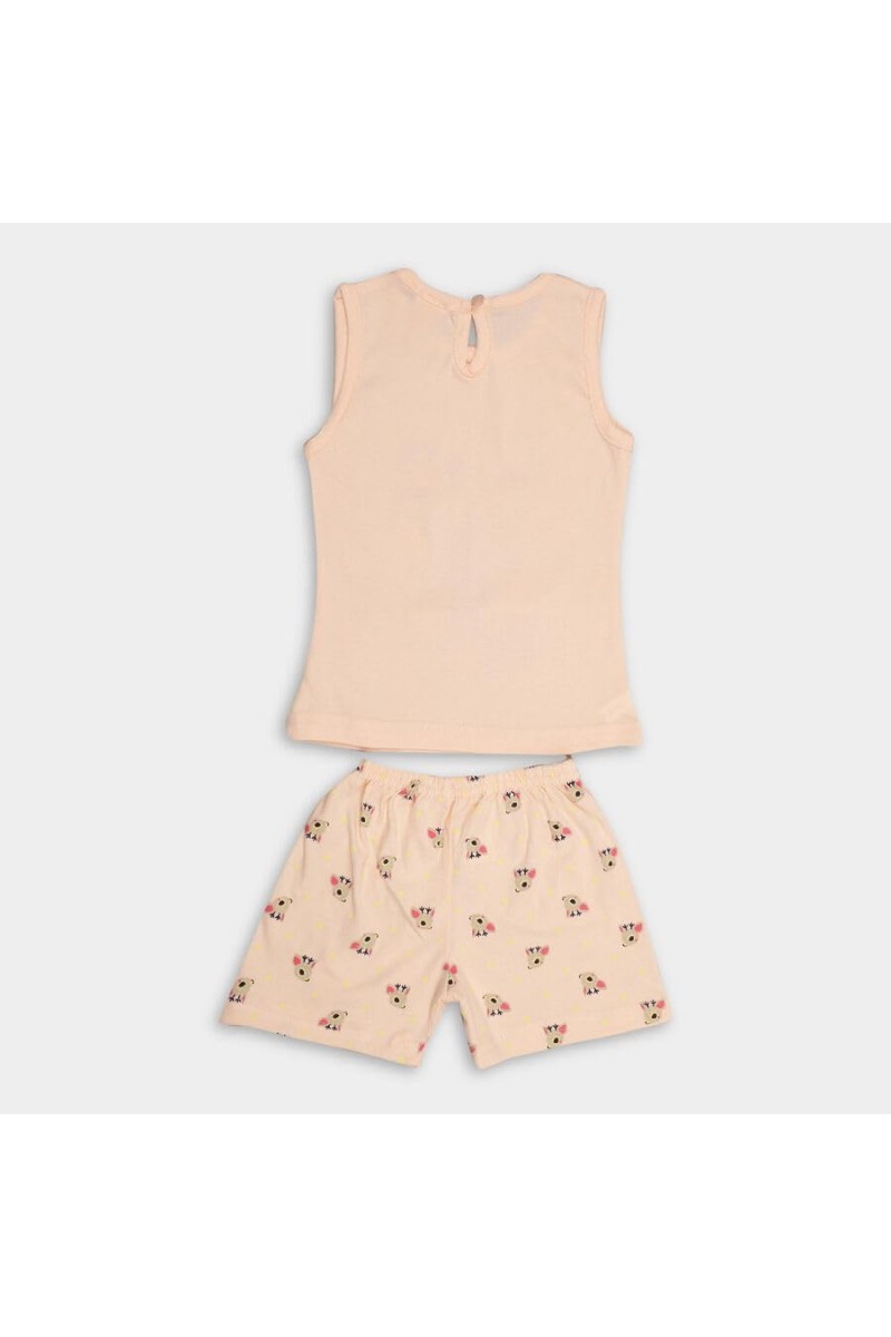 Infant Girls' 100% Cotton Short Set – Soft Breathable Summer Outfit for Baby and Toddler Girls, 2-Piece Clothing Set (Peach, 0-6 Months)