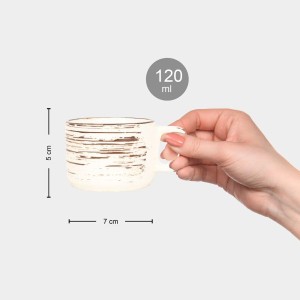 Hitech Sales 120 ml Stoneware Cup White | Microwave Safe Ceramic Cup | Ideal for Daily Use