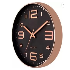 Hitech Sales Modern Classic Quartz Stylish Analog 25 Cm Decorative WallClock Battery Operated Round Easy to Read for Living Room Bedroom Office Kitchen School