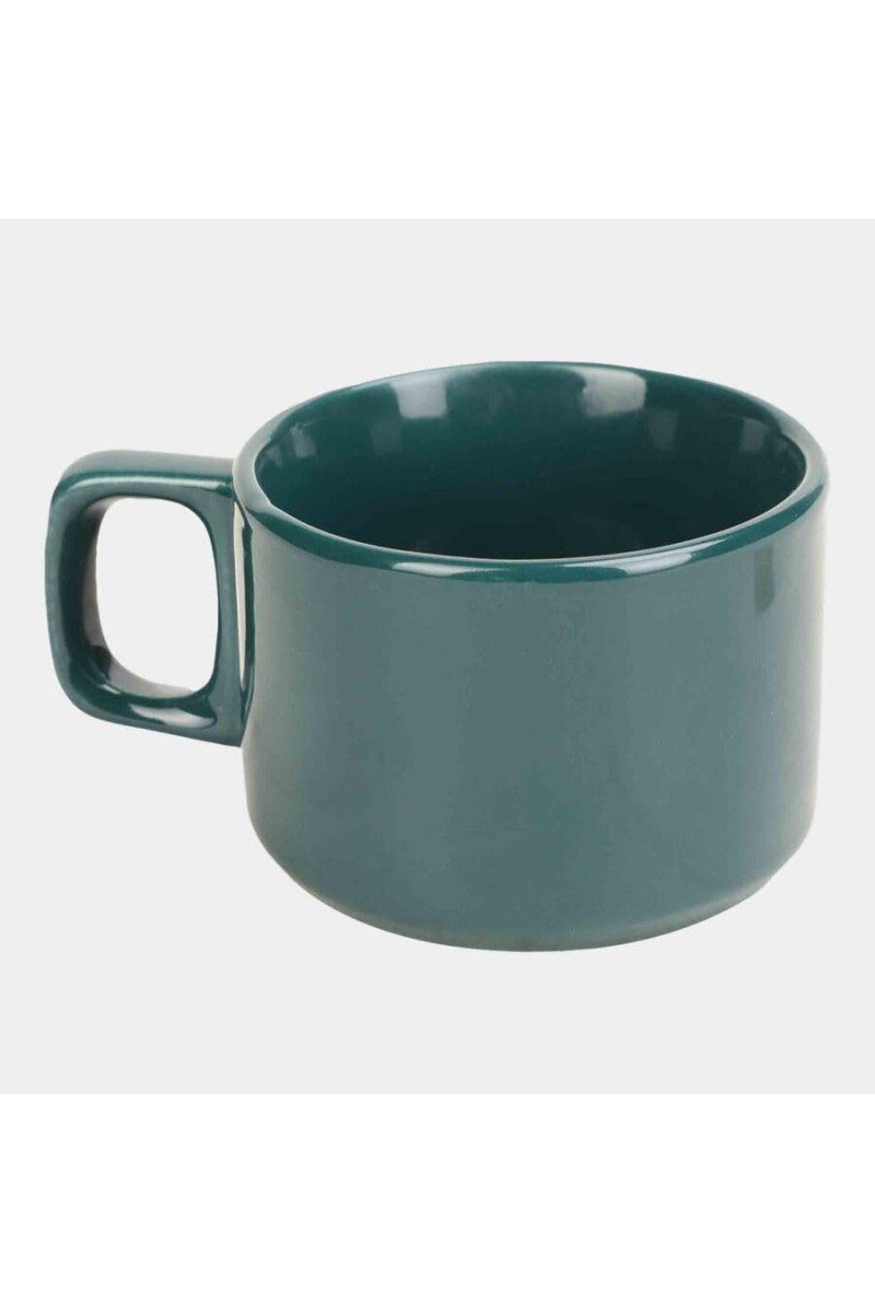 Hitech Sales 100 ml Stoneware Cup Green | Microwave Safe Ceramic Cup | Ideal for Daily Use