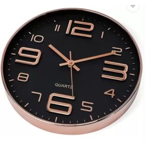 Hitech Sales Modern Classic Quartz Stylish Analog 25 Cm Decorative WallClock Battery Operated Round Easy to Read for Living Room Bedroom Office Kitchen School