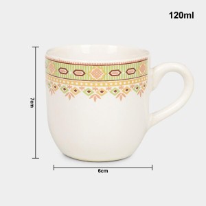 Hitech Sales 120 ml Stoneware Cup Set of 3 White | Durable & Microwave Safe | Set for Tea/Coffee Elegant Design
